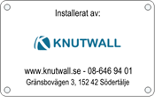 Trykt skilt – Installert av (din logo)