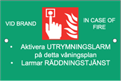 Trykt skilt – Evakueringsalarm