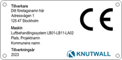 Trykt aggregatskilt (din logo)
