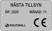 Gravert plastskilt – neste tilsyn