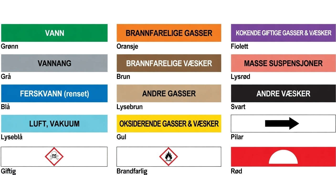 Rørmerking standard – bestill merking av rørledninger