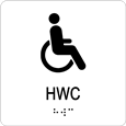 Taktiles Schild - HWC (Kann individuell angepasst werden)